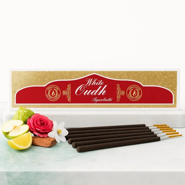 White Oudh Agarbatti - Premium Incense Sticks with Pure Oud & Light Woody Aroma