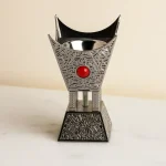 Arabic Incense Burner - Electric Bakhoor Burner with Adjustable Temperature, Vintage Aroma Burner (Silver)