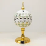Electric Bakhoor Burner - White & Golden Design for Flameless Incense Burning and Home D?cor
