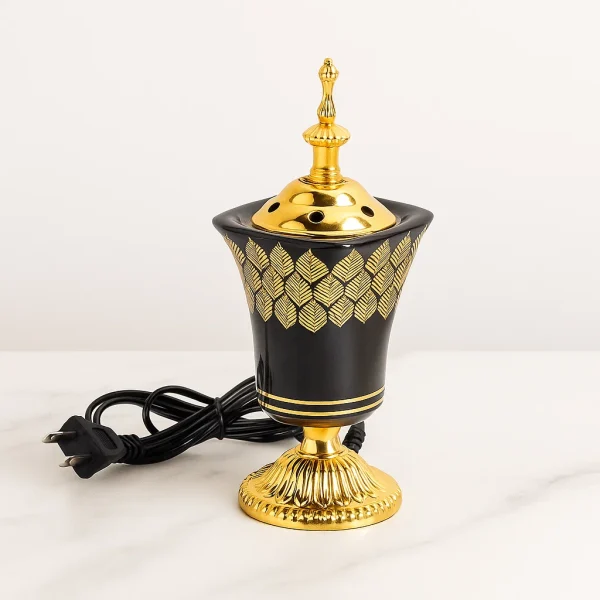 Vaguelly Electric Incense Burner - Plug-In Ceramic & Iron Diffuser for Home Decor, Relaxation & Scented Ambiance