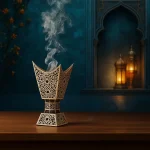 TERSCHELLING Trophy-Shaped Bakhoor Incense Burner - Black & Gold Oud Burner for Home, Office, and Aromatherapy - Image 2