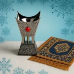Arabic Incense Burner - Electric Bakhoor Burner with Adjustable Temperature, Vintage Aroma Burner (Silver) - Image 3