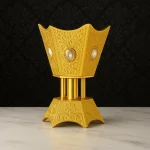 Incense Burner - Bakhoor Burner Metal Dan - Six Corners Design for Oudh & Bakhoor - Image 3