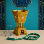 Electric Incense Bakhoor Burner - Metal, Golden Color, Middle Eastern Style with Aromatic Fragrance for Home & Office Decor - Image 3